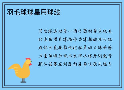 羽毛球球星用球线