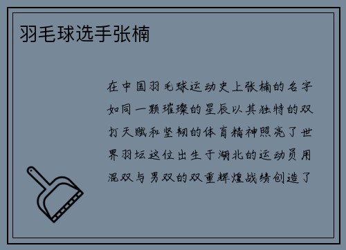 羽毛球选手张楠